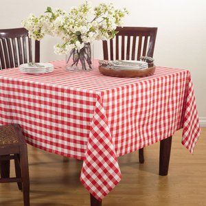 Red, Blue, or Navy Gingham Picnic Tablecloth, 72"